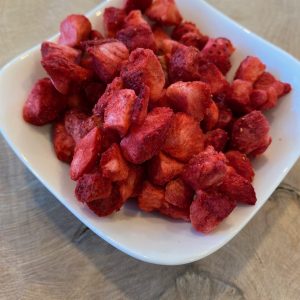 Fraises lyophilisées du Québec (en cubes)