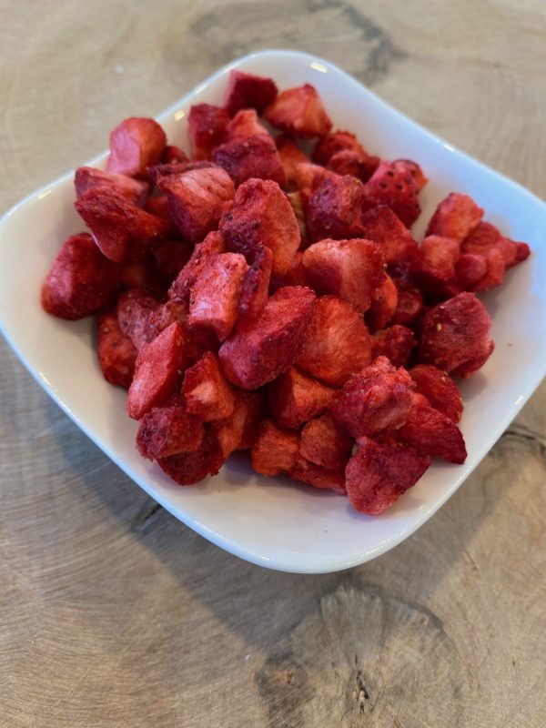 Fraises lyophilisées du Québec (en cubes)