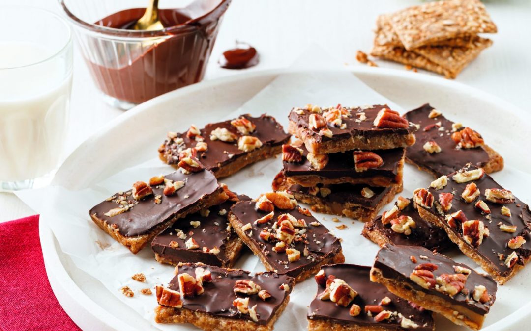 Craquelins sucrés au caramel et chocolat